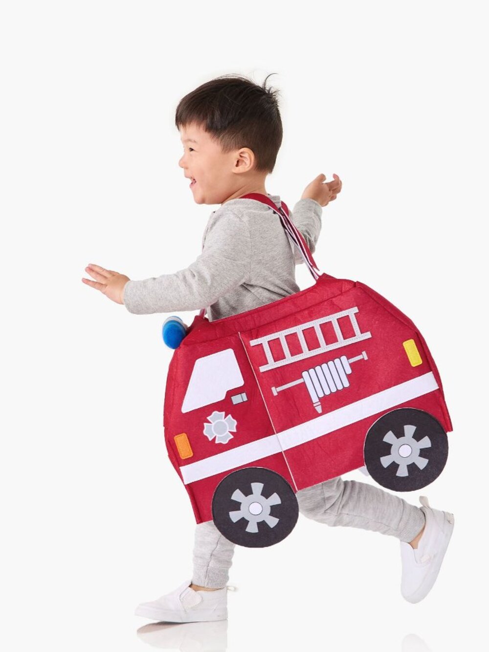 Pottery Barn Light Up Firetruck Costume with Sound Red Pull On Kids Size 3T NWT